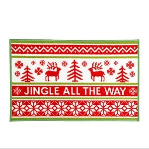 Jingle All The Way Woven 17x28” Christmas Non-Skid Scatter Accent Rug NWT